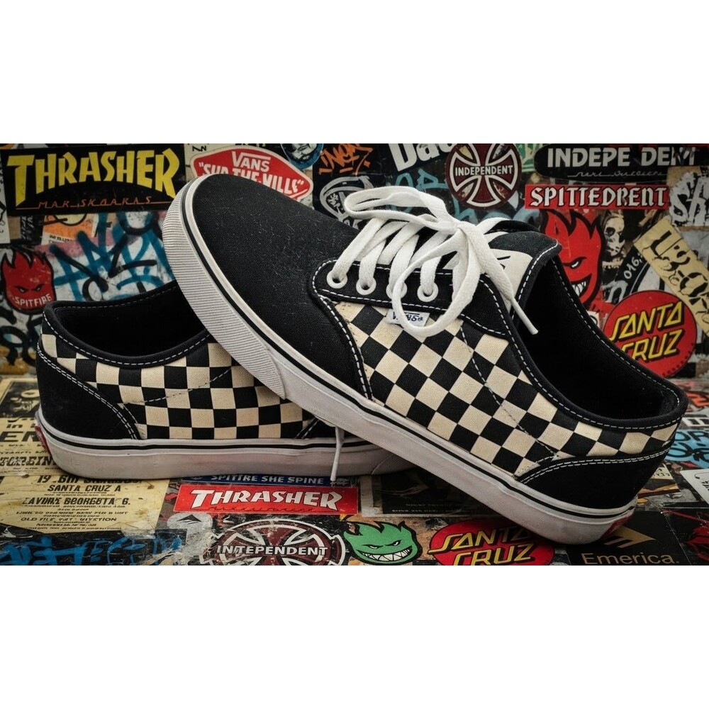 Vans Off The Wall Atwood Checkerboard Black White Skate Shoes Mens 9.5 Sneakers